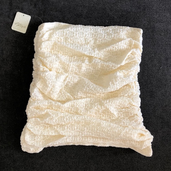 Free People Ona Ruched Convertible Miniskirt Cream Medium - Picture 7 of 13